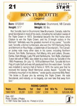 1991 Jockey Star Jockeys #21 Ron Turcotte Back
